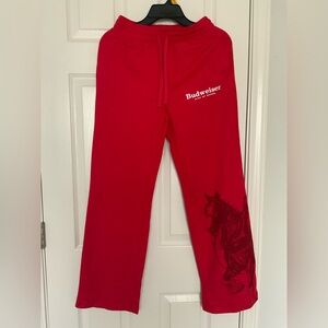 Women's Budweiser Red Trousers with Horse Graphic